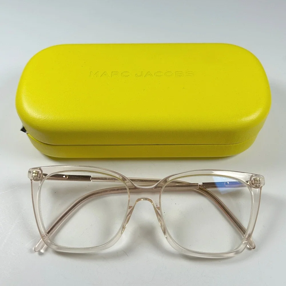 Marc Jacobs Eyeglass Frames Transparent Peach MARC 510 733 Rectangular with Case